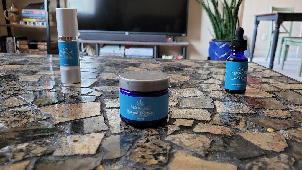 CBD topicals and tinctures on a table