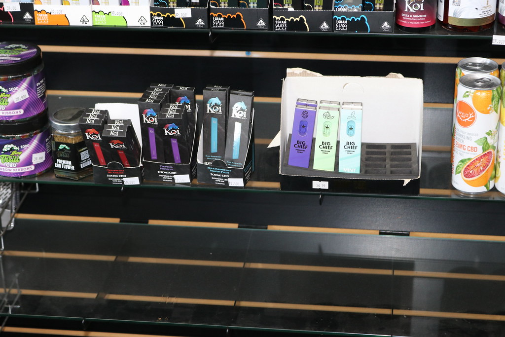 CBD products on a store shelf
